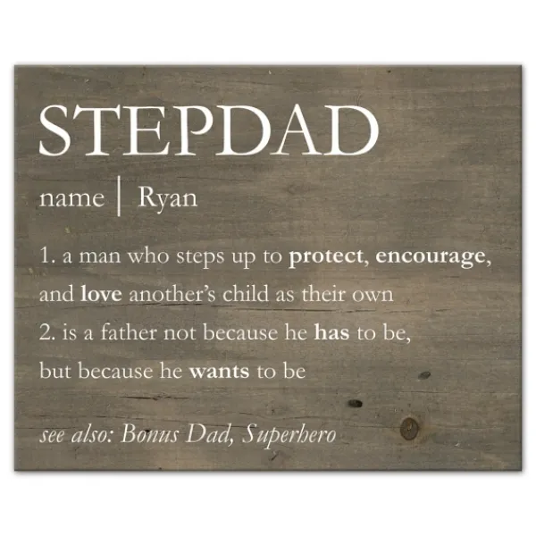 Wall Quotes & Signs-Kirkland's Home Personalized Stepdad Definition Canvas Wall Plaque Brown/White