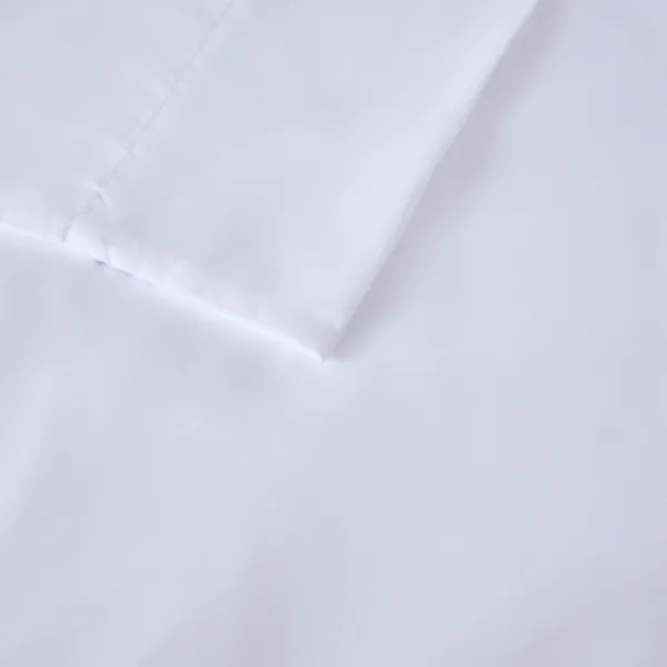 Bed Sheets-Kirkland's Home Petal Blossom Hem Microfiber 4-Pc. Queen Sheet Set White/Blue