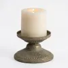 Candle Holders-Kirkland's Home Petina Metal Pillar Candle Holder, 4 In. Brown/Gold