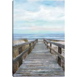 Canvas Art-Kirkland's Home Pier Pressure Canvas Art Print Blue/White