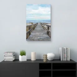 Canvas Art-Kirkland's Home Pier Pressure Canvas Art Print Blue/White