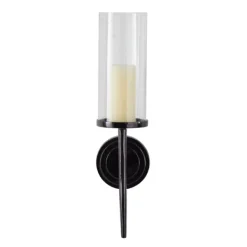 Sconces-Kirkland's Home Pierre Polished Stem Sconce Black