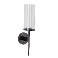Sconces-Kirkland's Home Pierre Polished Stem Sconce Black