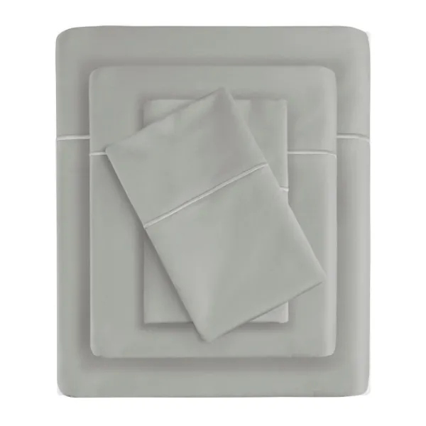 Bed Sheets-Kirkland's Home Pima Cotton Sateen 4-Pc. King Sheet Set Gray