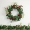 Wreaths-Kirkland's Home Pine And Berry Christmas Wreath, 24 In. Green/Red