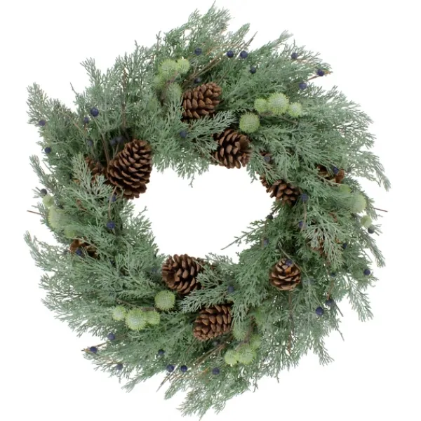 Wreaths-Kirkland's Home Pine And Blueberry Wreath Green