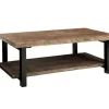 Coffee Tables-Kirkland's Home Pine Wood And Metal Coffee Table Brown