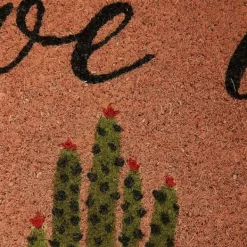 Doormats-Kirkland's Home Pink Aloe There Coir Doormat Pink/Green