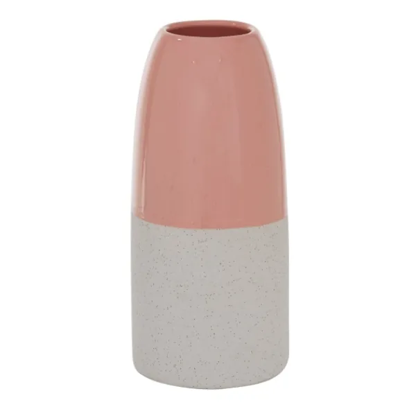 Vases-Kirkland's Home Pink And White Ceramic Vase, 11 In. Pink/White
