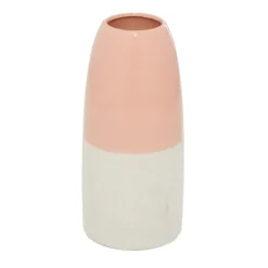 Vases-Kirkland's Home Pink And White Ceramic Vase, 11 In. Pink/White