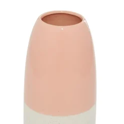 Vases-Kirkland's Home Pink And White Ceramic Vase, 11 In. Pink/White