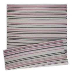 Outdoor Rugs-Kirkland's Home Pink Barcode Stripe Outdoor Area Rug, 4X6 Pink/White