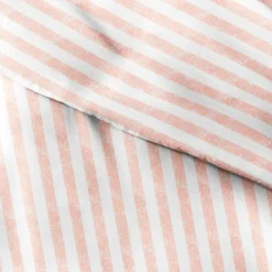 Duvets-Kirkland's Home Pink Rugged Stripe 2-Pc. Twin Duvet Cover Set Pink/White
