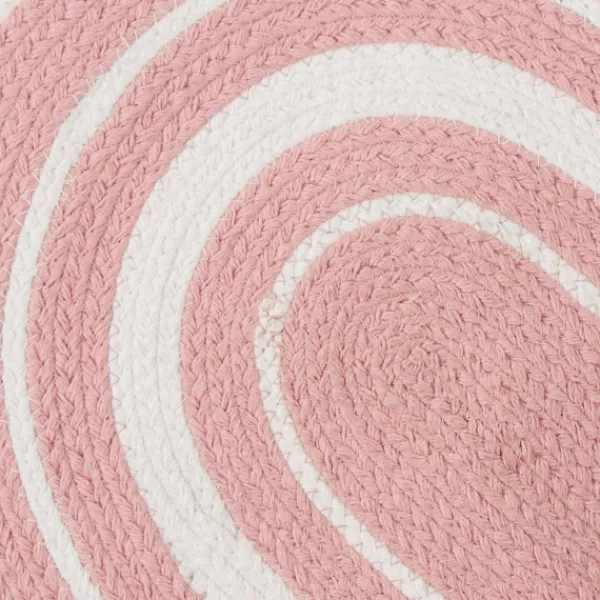 Kitchen & Floor Mats-Kirkland's Home Pink Striped Heart Pet Bowl Mat Pink/White