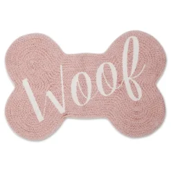 Kitchen & Floor Mats-Kirkland's Home Pink Woof Bone Pet Bowl Mat Pink/White