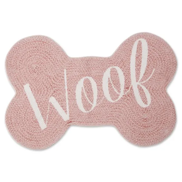 Kitchen & Floor Mats-Kirkland's Home Pink Woof Bone Pet Bowl Mat Pink/White