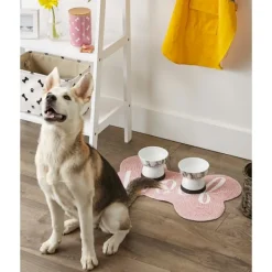 Kitchen & Floor Mats-Kirkland's Home Pink Woof Bone Pet Bowl Mat Pink/White