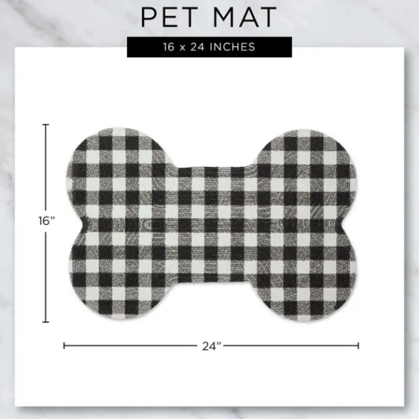 Kitchen & Floor Mats-Kirkland's Home Pink Woof Bone Pet Bowl Mat Pink/White
