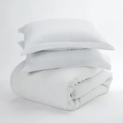 Duvets-Kirkland's Home Pinstripe 3-Pc. Queen Duvet Cover Set White/Gray