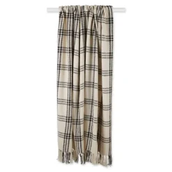 Blankets & Throws-Kirkland's Home Plaid Fringe Throw Black