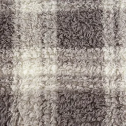 Blankets & Throws-Kirkland's Home Plaid Plush Throw Gray