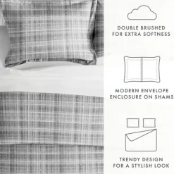 Duvets-Kirkland's Home Plaid Polka Dot 2-Pc. Twin Duvet Cover Set Gray