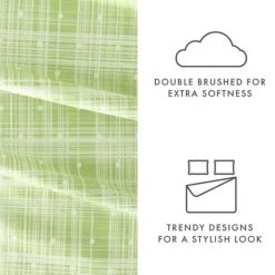 Bed Sheets-Kirkland's Home Plaid Polka Dot 3-Pc. Twin Sheet Set Green