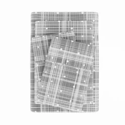 Bed Sheets-Kirkland's Home Plaid Polka Dot 3-Pc. Twin Sheet Set Gray
