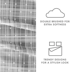 Bed Sheets-Kirkland's Home Plaid Polka Dot 3-Pc. Twin Sheet Set Gray