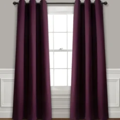 Curtains & Drapes-Kirkland's Home Plum Absolute Blackout Curtain Panel Set, 84 In. Purple