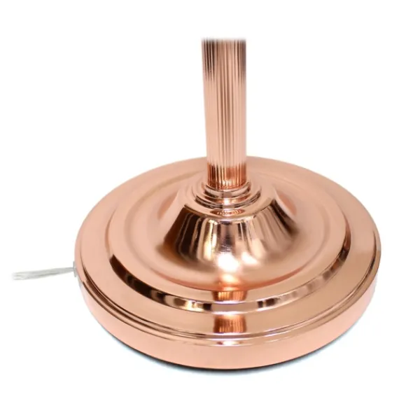 Floor Lamps-Kirkland's Home Polished Rose Gold And White Reading Arm Torchiere Pink