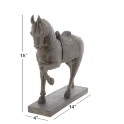 Statues & Figurines-Kirkland's Home Polystone Prancing Horse Statue Brown