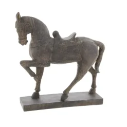 Statues & Figurines-Kirkland's Home Polystone Prancing Horse Statue Brown