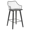 Bar Stools & Counter Height Stools-Kirkland's Home Poplar Wood Swivel Counter Stool Black