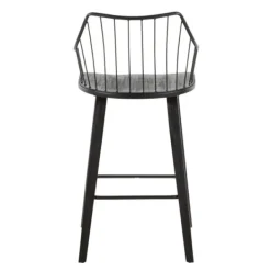 Bar Stools & Counter Height Stools-Kirkland's Home Poplar Wood Swivel Counter Stool Black