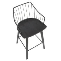 Bar Stools & Counter Height Stools-Kirkland's Home Poplar Wood Swivel Counter Stool Black