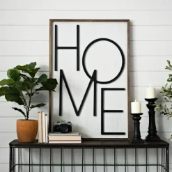 Wall Quotes & Signs-Kirkland's Home Popped Letter Home Plaque Black/White/Brown