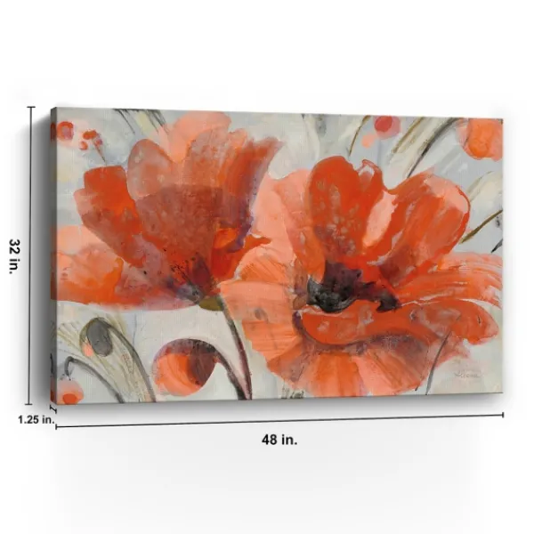 Canvas Art-Kirkland's Home Popping Poppies Canvas Art Print, 48X32 In. Orange/White