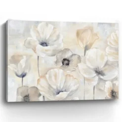Canvas Art-Kirkland's Home Poppy Garden Landscape Canvas Art Print Gray