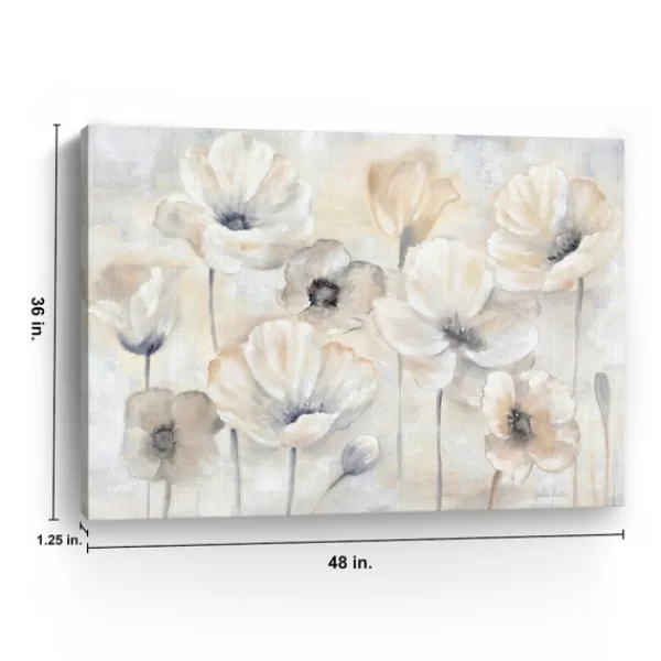 Canvas Art-Kirkland's Home Poppy Garden Landscape Giclee Canvas Art Print White/Tan