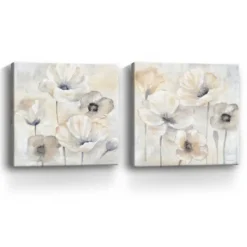 Canvas Art-Kirkland's Home Poppy Garden 2-Pc. Canvas Art Set, 30X30 In. Gray