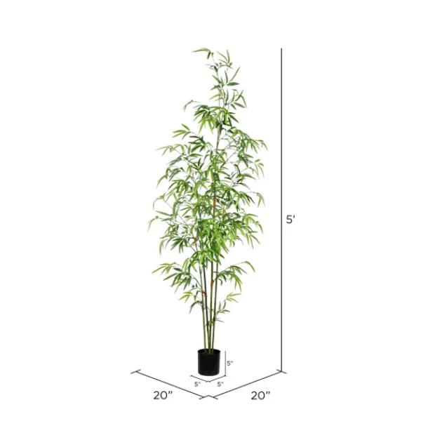 Trees & Topiaries-Kirkland's Home Potted Bamboo Tree, 5 Ft.