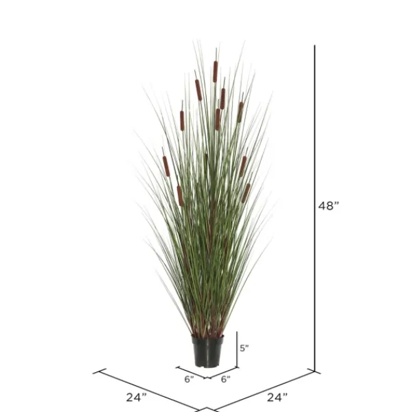 Trees & Topiaries-Kirkland's Home Potted Brown Cats Tails Grass, 48 In.