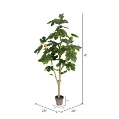 Trees & Topiaries-Kirkland's Home Potted Fig Fruit Tree, 4 Ft.