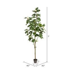 Trees & Topiaries-Kirkland's Home Potted Fig Tree, 7 Ft.