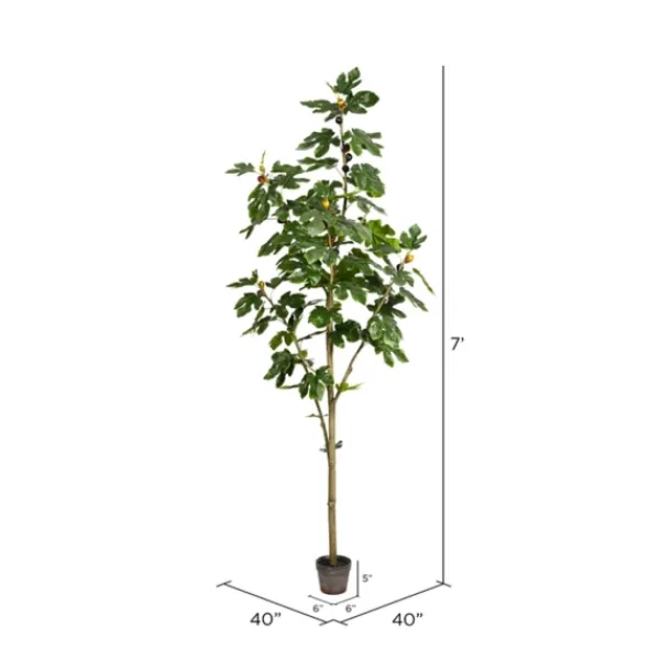 Trees & Topiaries-Kirkland's Home Potted Fig Tree, 7 Ft.