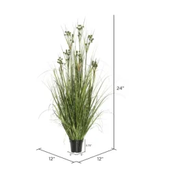 Arrangements & Greenery-Kirkland's Home Potted Grass With Pomp Balls Green