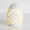 Lanterns-Kirkland's Home Pre-Lit Ceramic Egg Lantern White