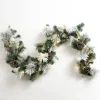 Arrangements & Greenery-Kirkland's Home Pre-Lit Pinecone Branch Holiday Garland White/Green