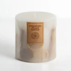 Candles-Kirkland's Home Pressed Citrus Unscented Pillar Candle, 4 In. White